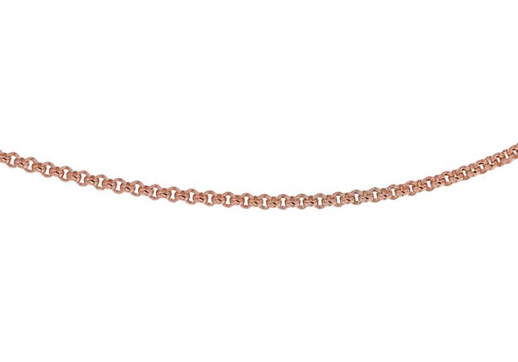 Sterling Silver Rose Gold Plated 1.2mm Adjustable Belcher Chain 41m/16"-46m/18"9
