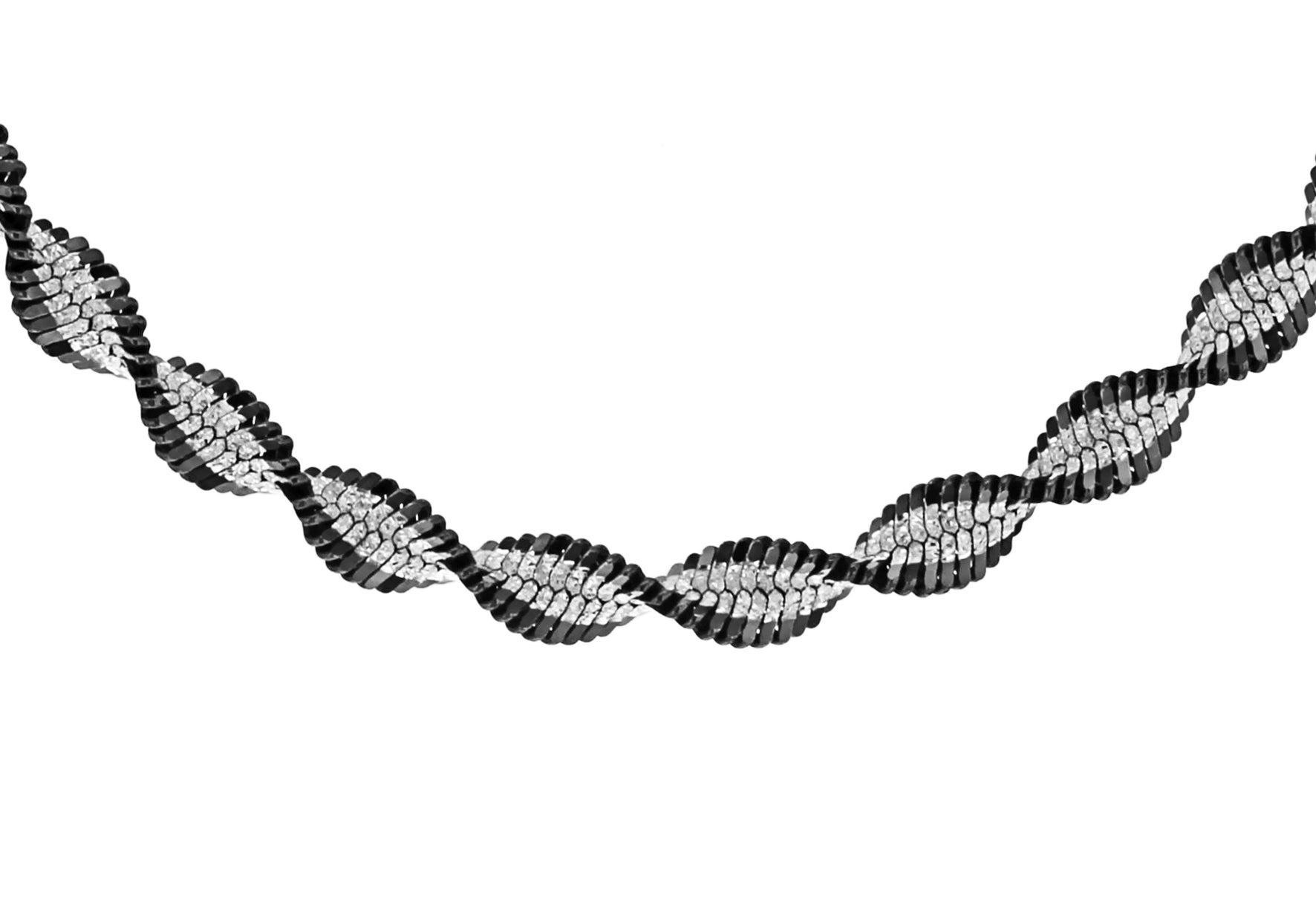 Sterling Silver Oxidised Satin Twist Chain 41m/16"9