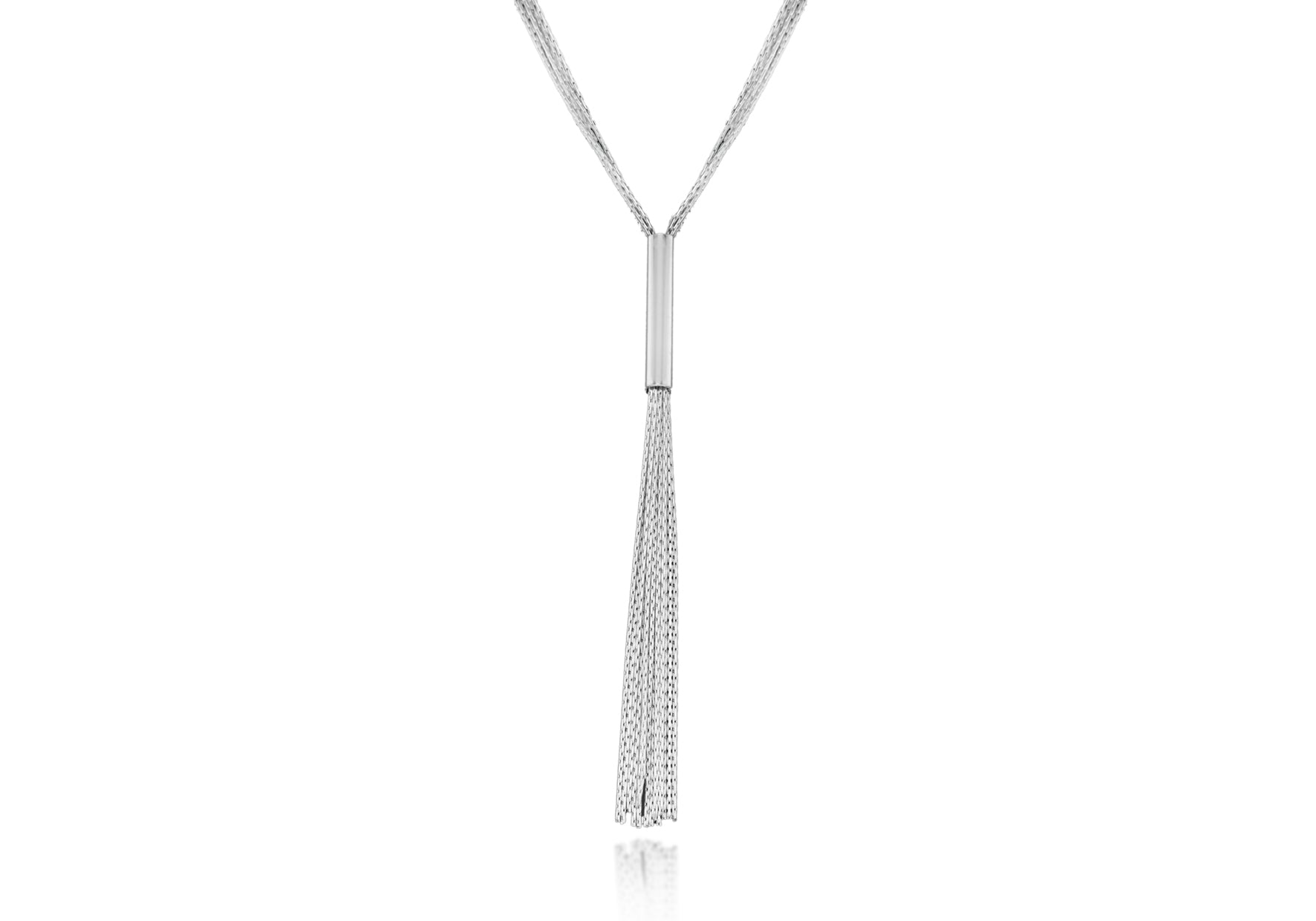 Sterling Silver 7 Strand Tassel Necklace 46m/18"9