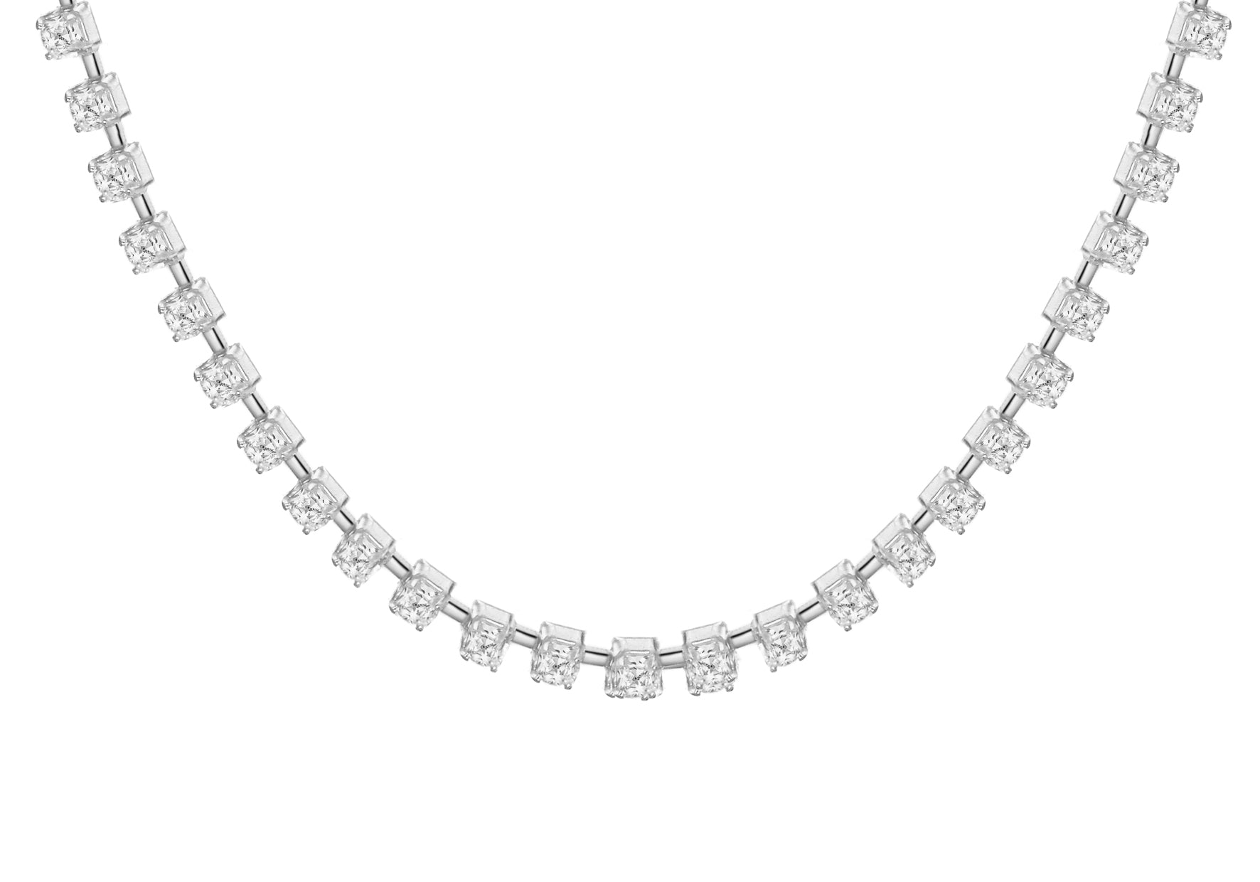 Sterling Silver Zirconia Tennis Necklace 43m/17"9