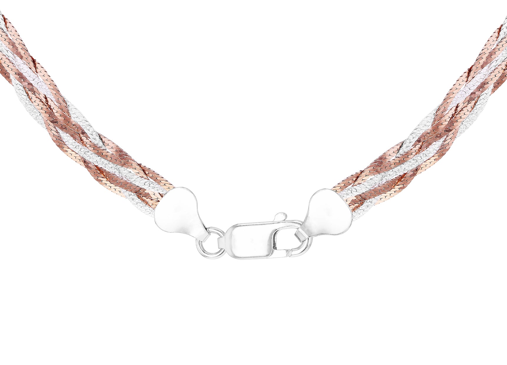 Gold Plated Sterling Silver Herringbone Plait Necklace