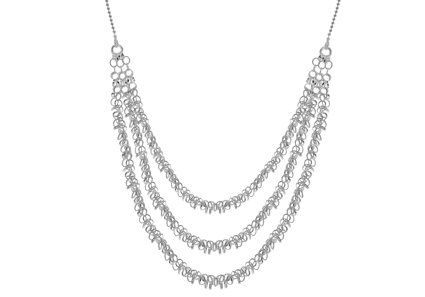 Sterling Silver Graduated Link Necklace 46m/18"9