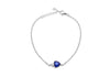 Sterling Silver Heart Light Blue Zirconia Bracelet
