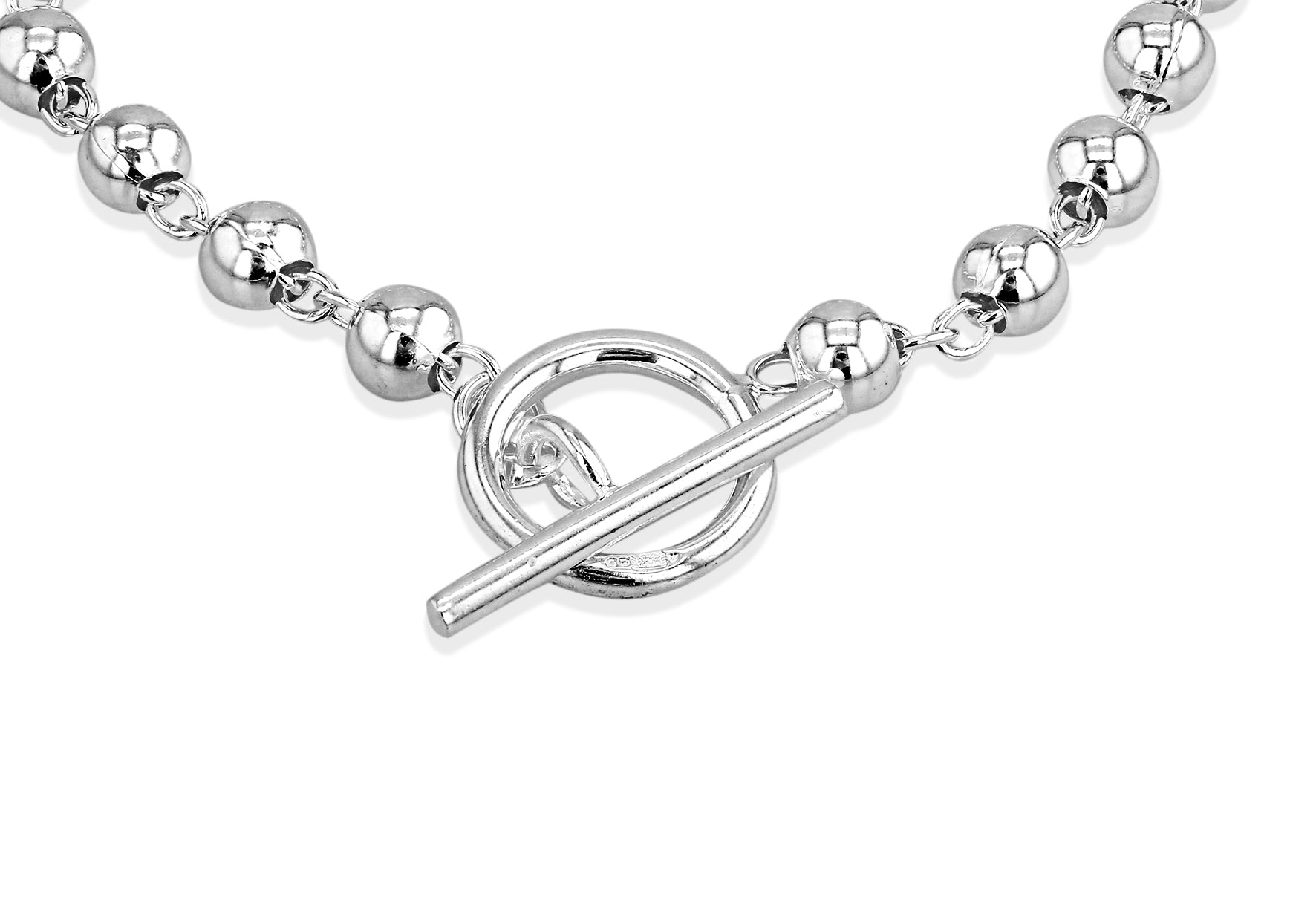 Sterling Silver Ball T-Bar Bracelet
