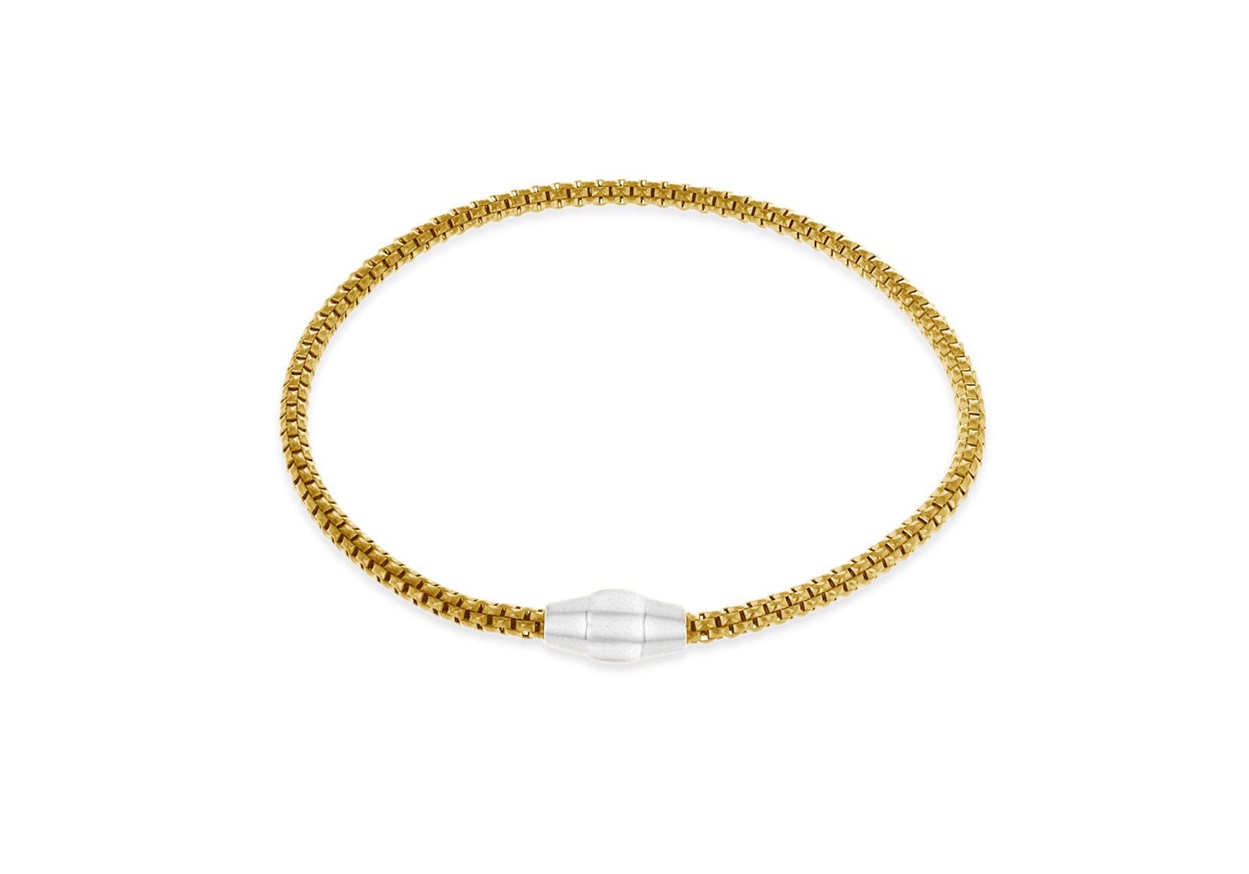Sterling Silver Yellow Gold Plated 3mm Magnetic  Bracelet 19m/7.5"9