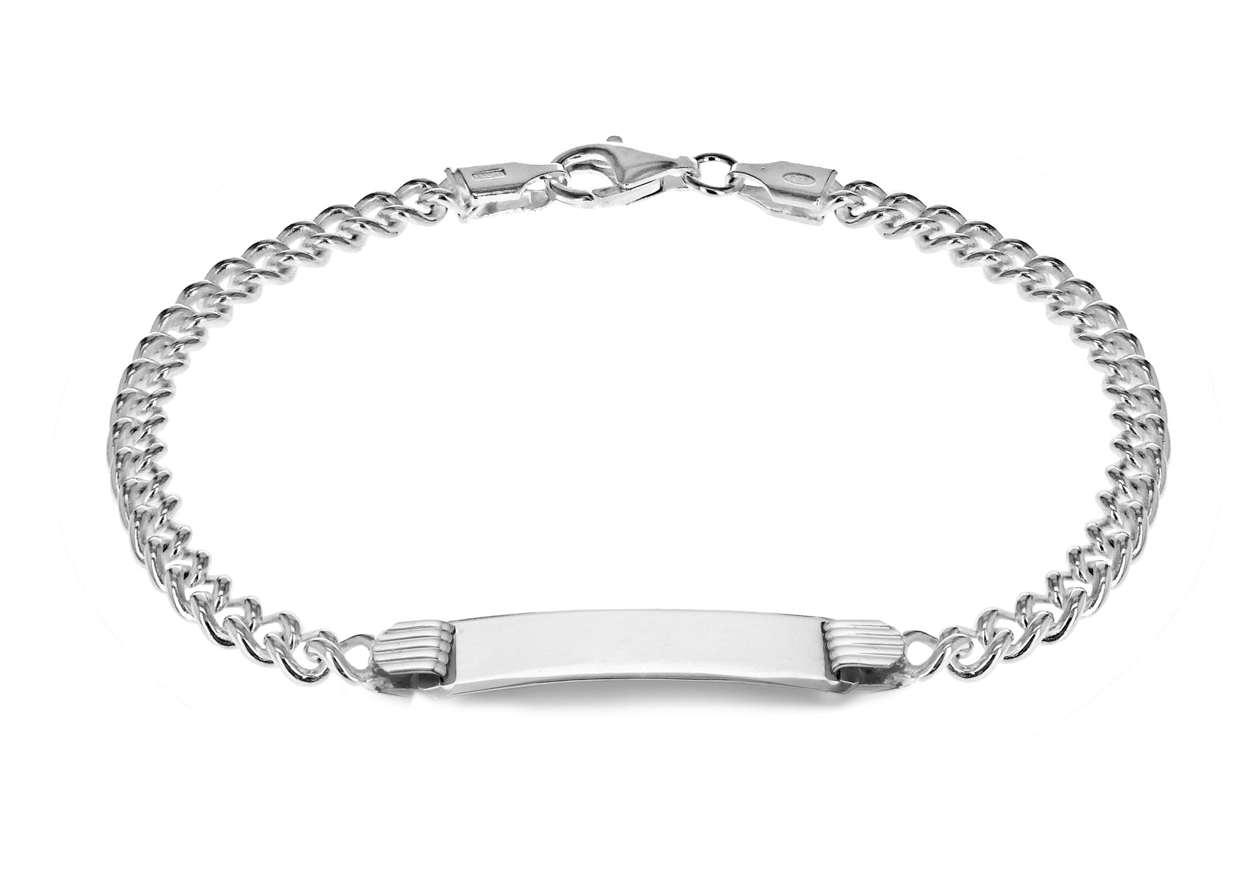 Sterling Silver ID 4mm Round Curb Bracelet 19m/7.5"9