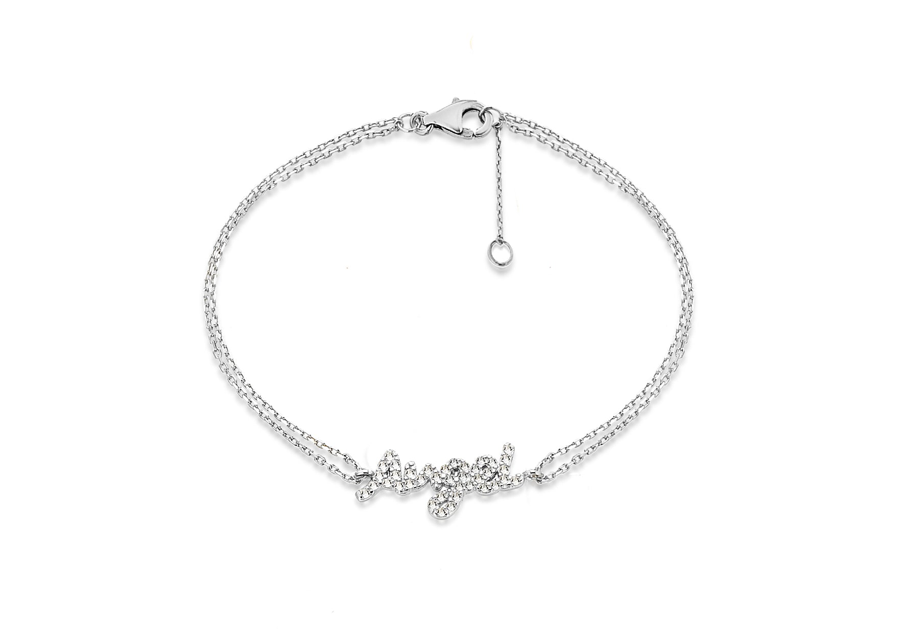 Sterling Silver Zirconia 'Angel' Bracelet 19m/7.5"9