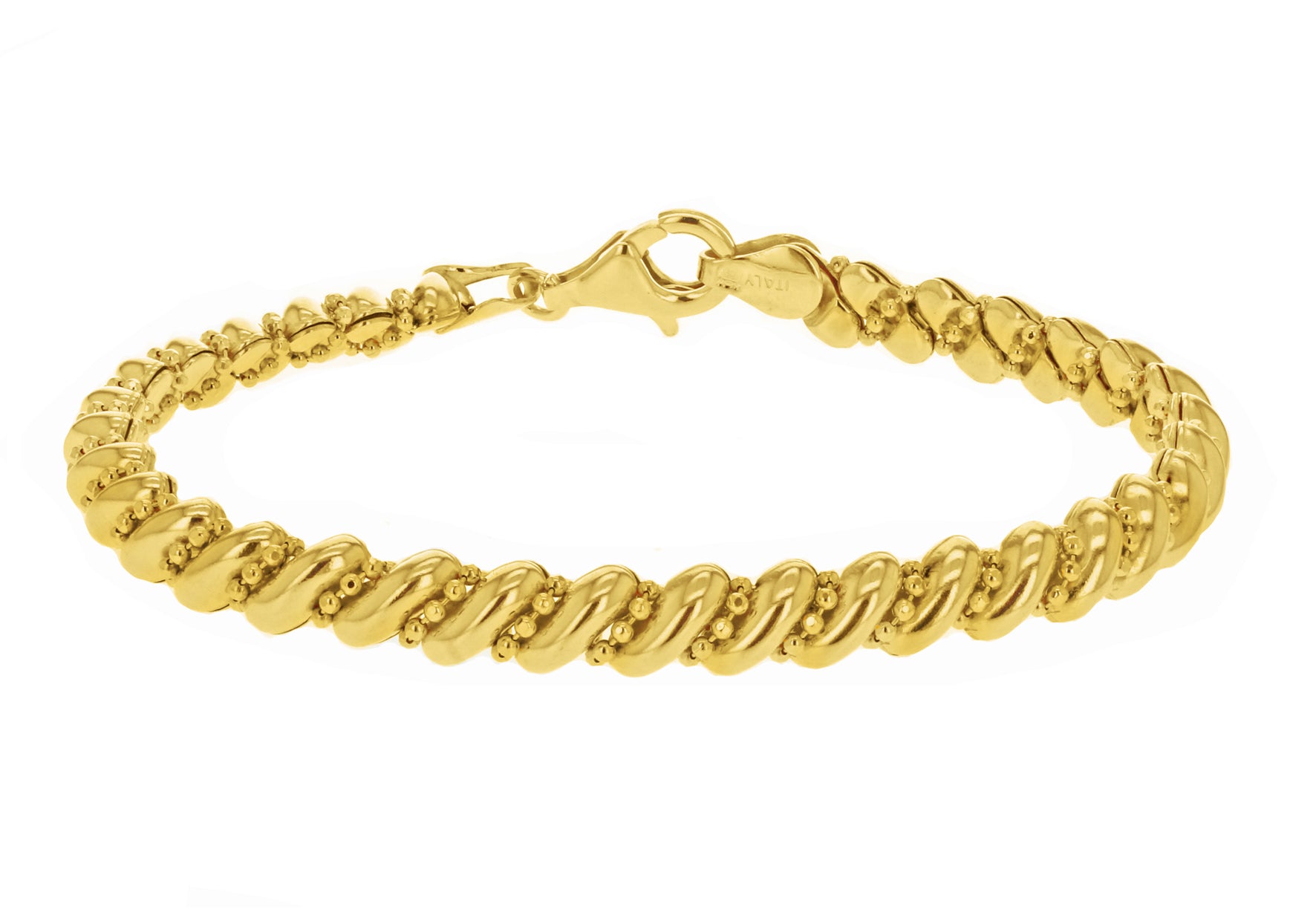 Sterling Silver Gold Plated San Marco and Bead Bracelet