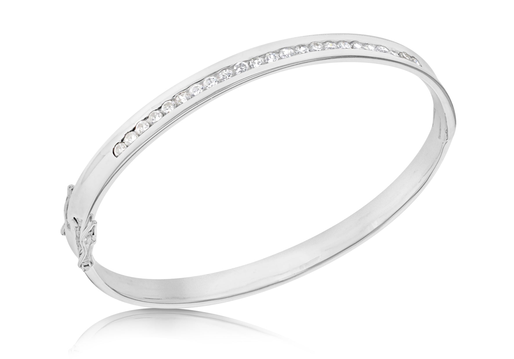 Sterling Silver Zirconia urve Bangle