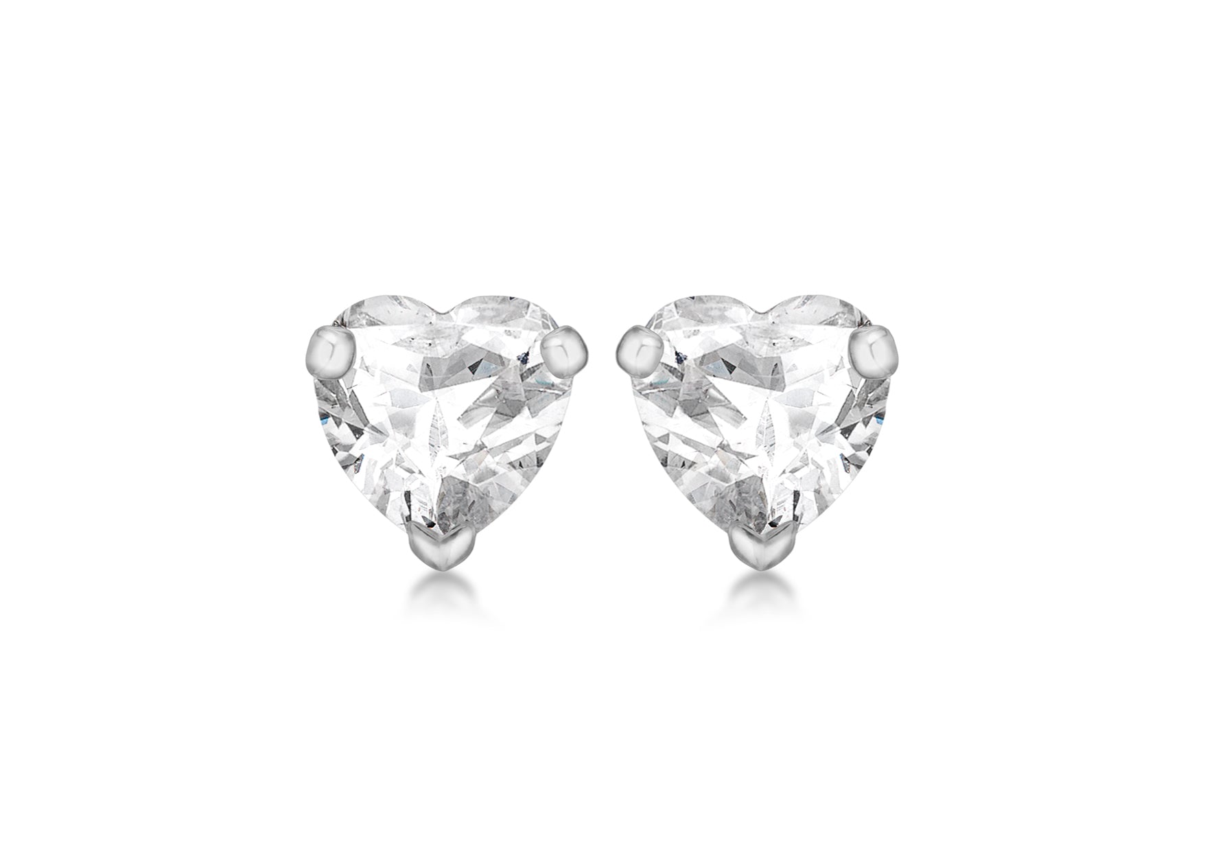 SILVER RHO 7MM HEART W/Zirconia ER9