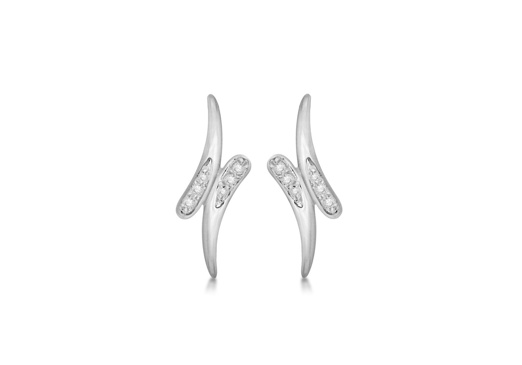 SILVER Zirconia Cross OVER EARRing