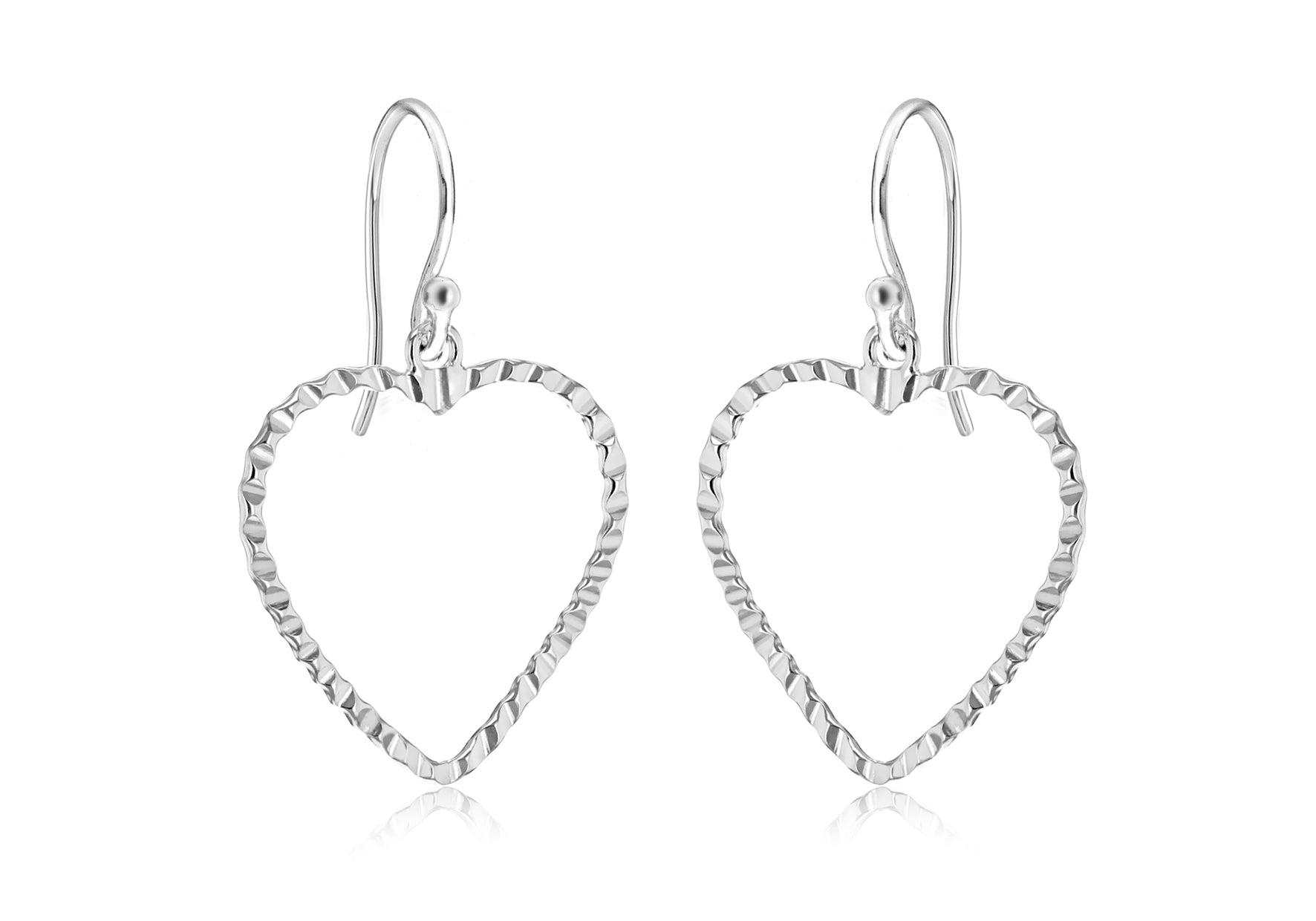 SILVER Fancy HEART DROP E/Ring