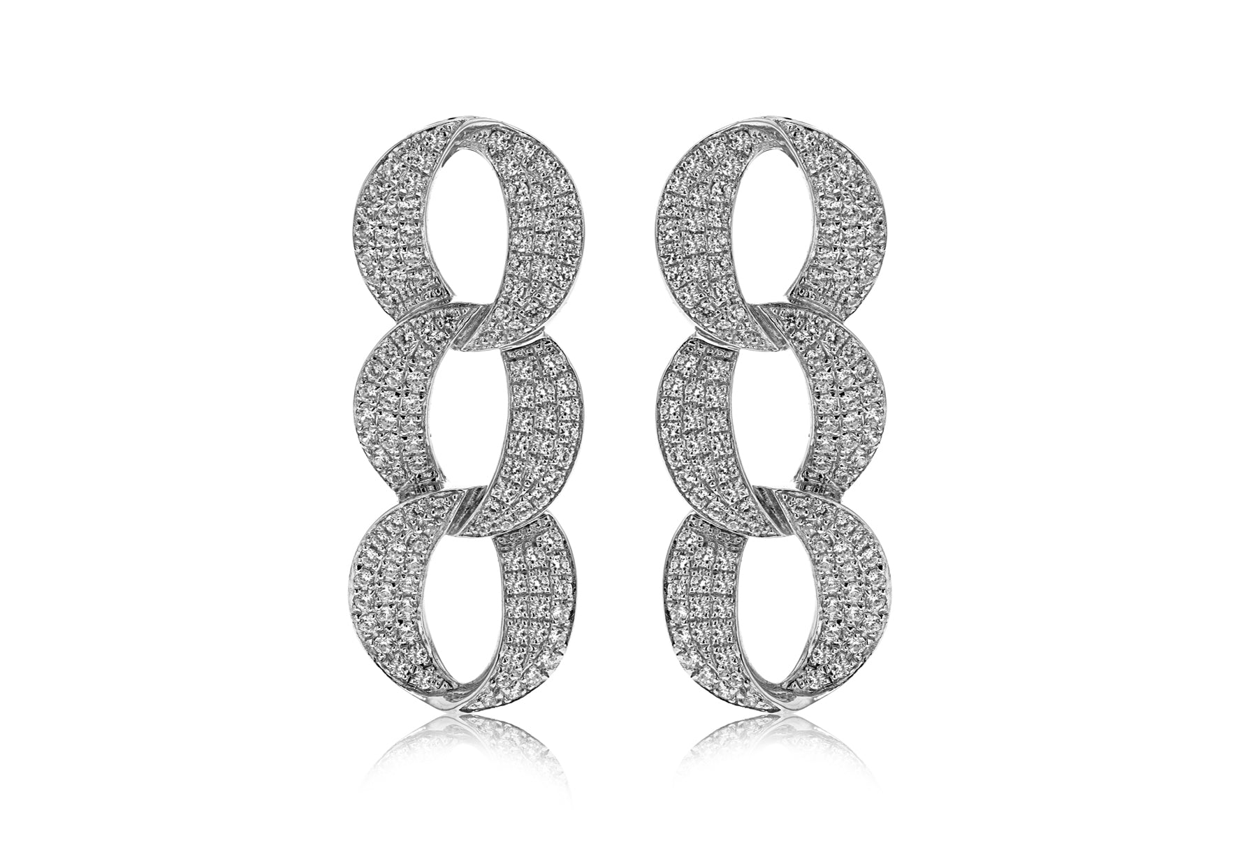 SILVER Zirconia TRIPLE Circle DROPER9