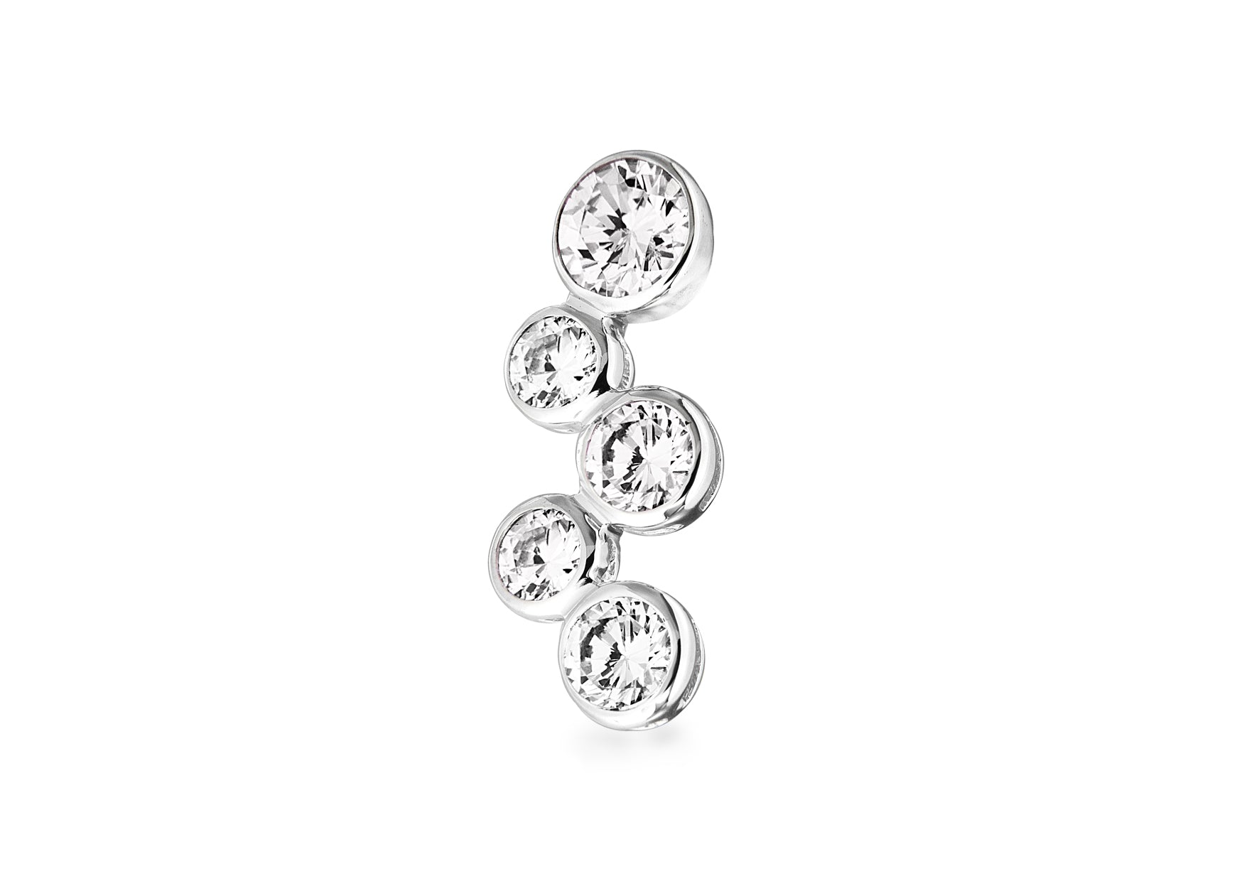 Sterling Silver Five Zirconia Pendant