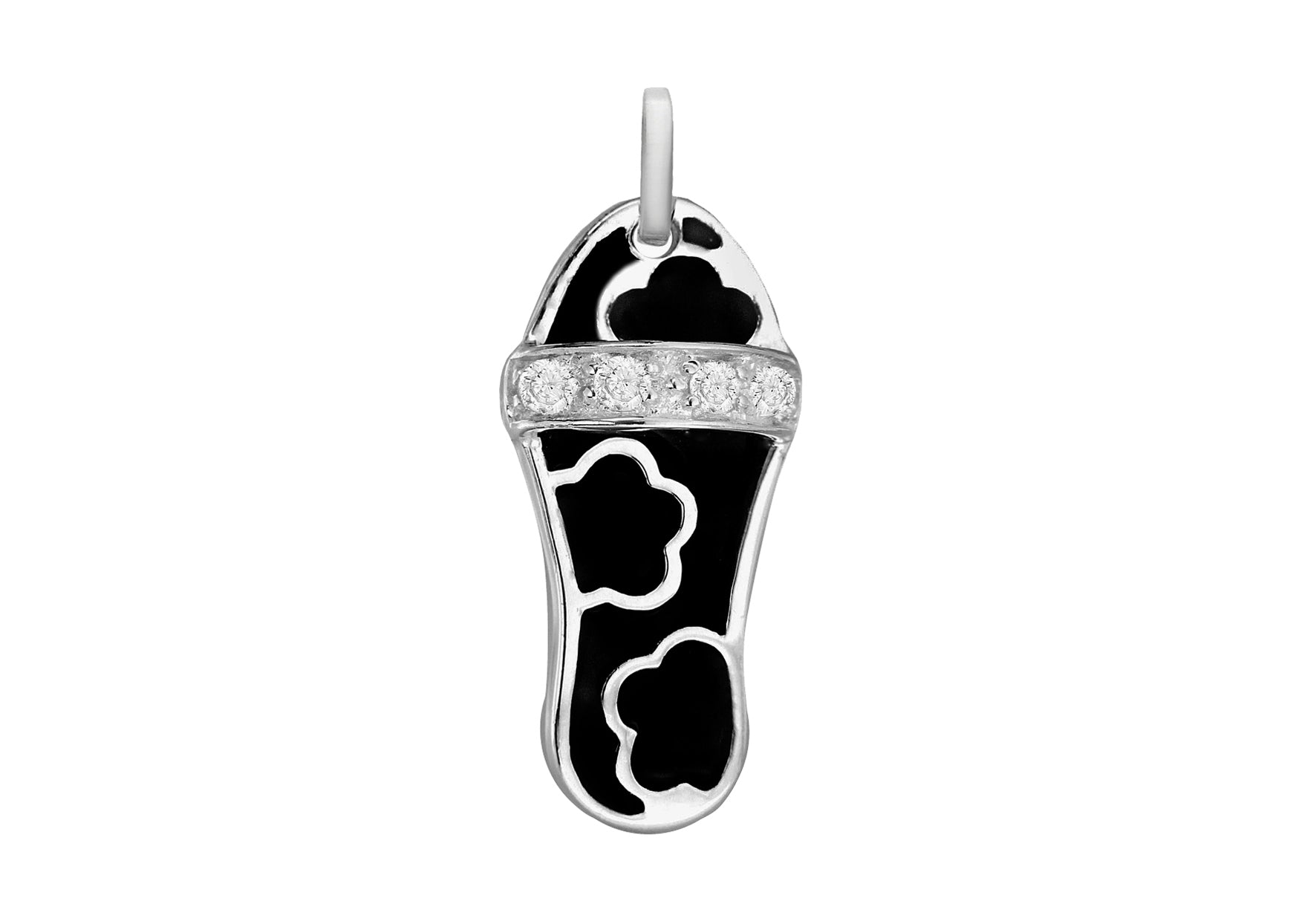 Sterling Silver Zirconia BCutterflies and Grey Pearl Pendant