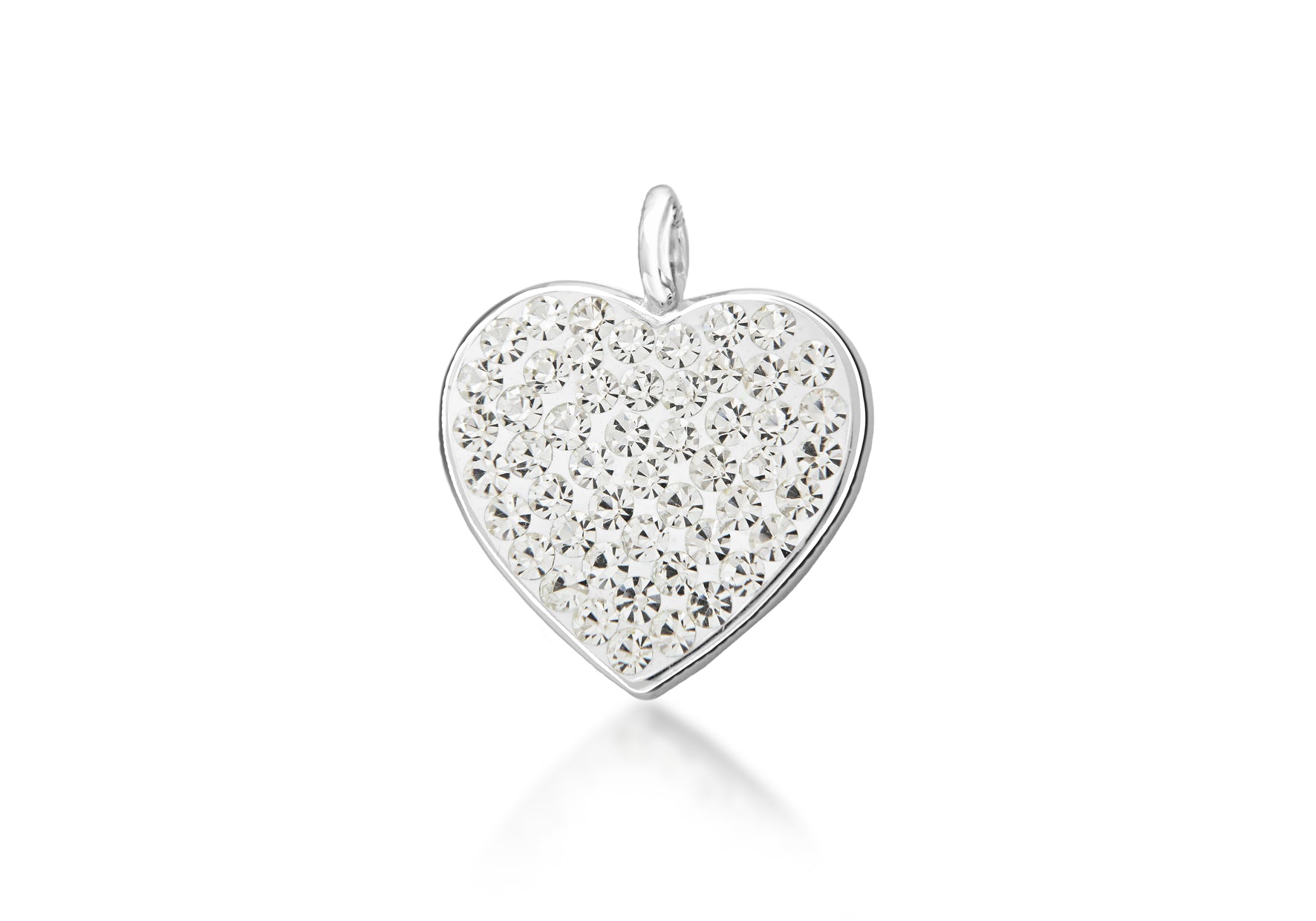 Sterling Silver Large Crystalique Heart Pendant