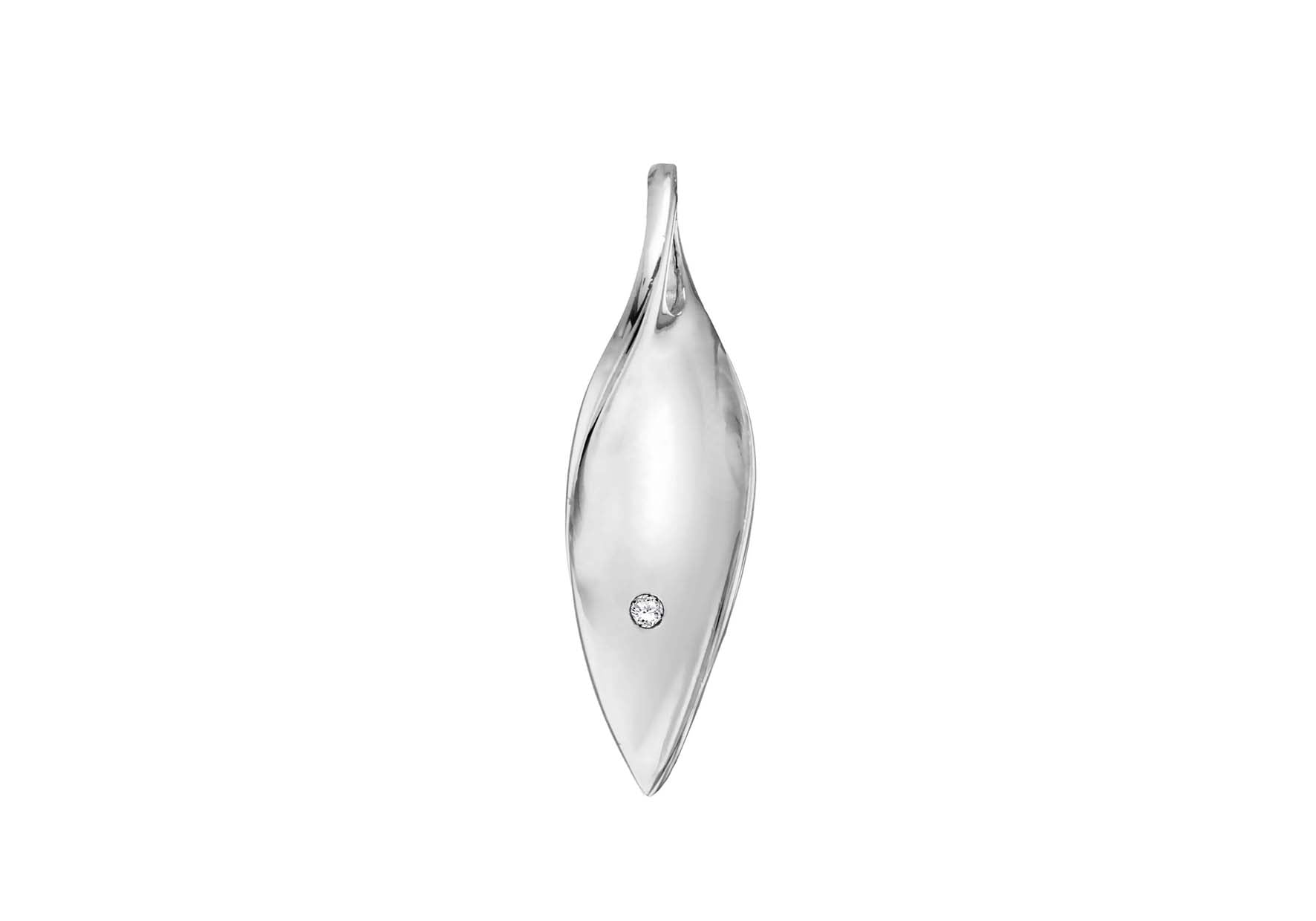 Sterling Silver Zirconia Set Organic Shape Pendant