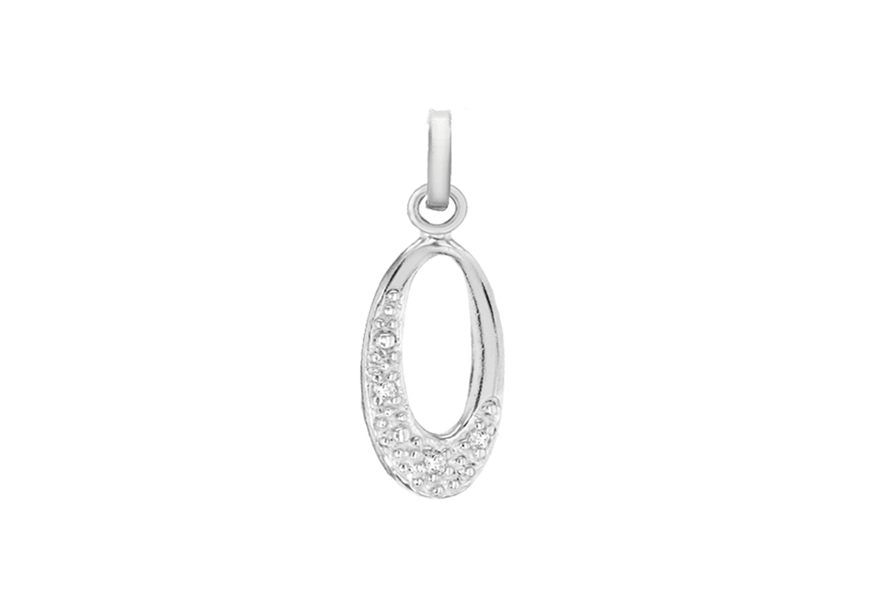SILVER Zirconia OPEN OVAL Pendant