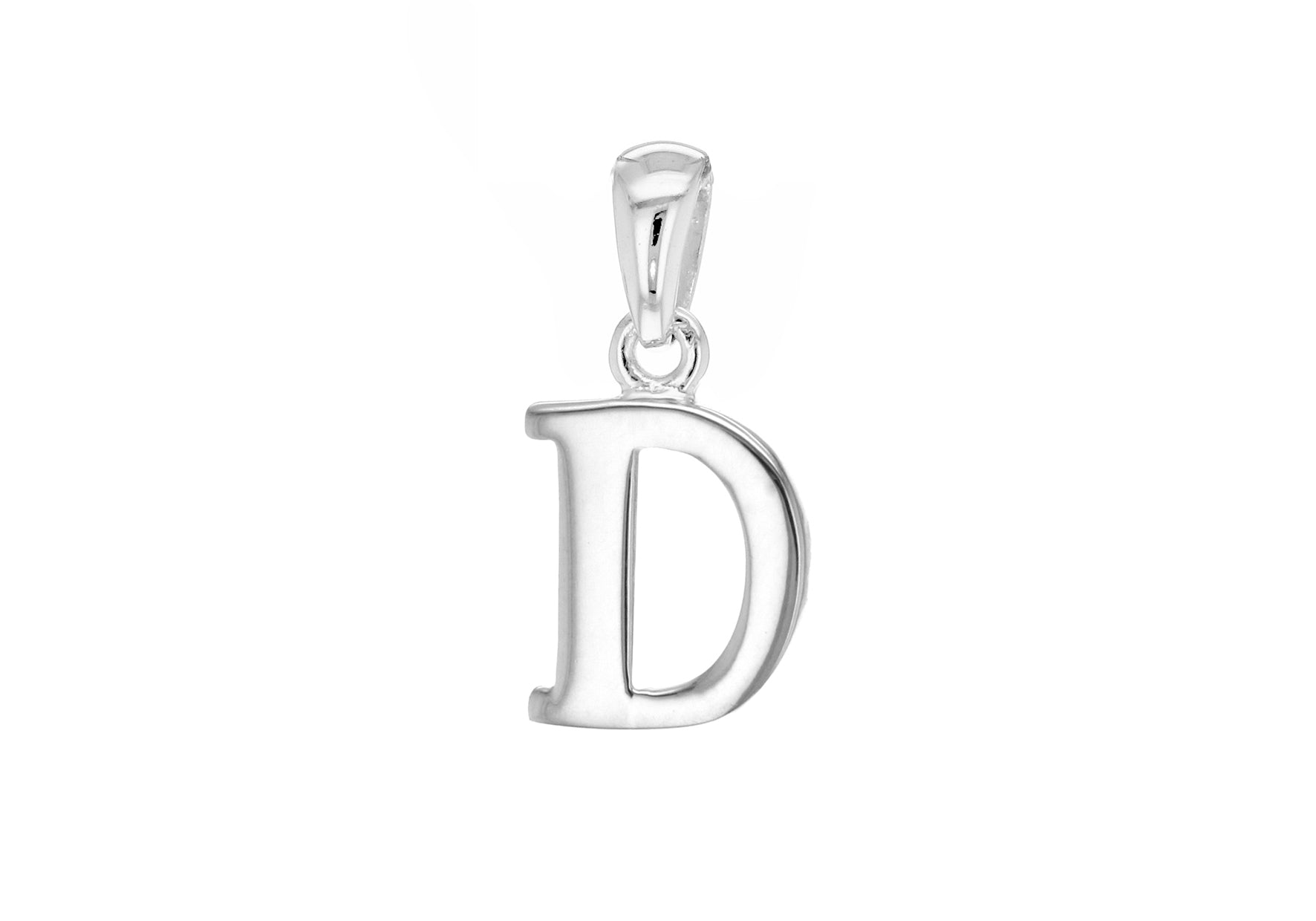 Sterling Silver 10.8mm x 20mm 'D' Initial Pendant