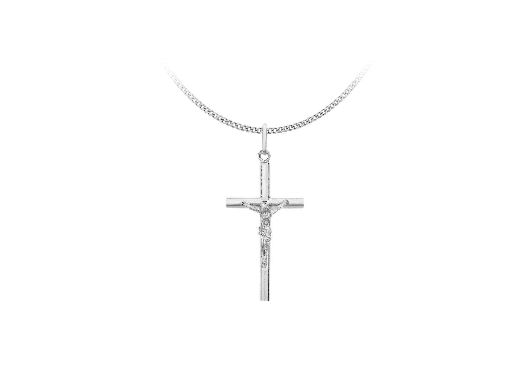 Sterling Silver 15.7mm x 31.7mm Crucifix Pendant