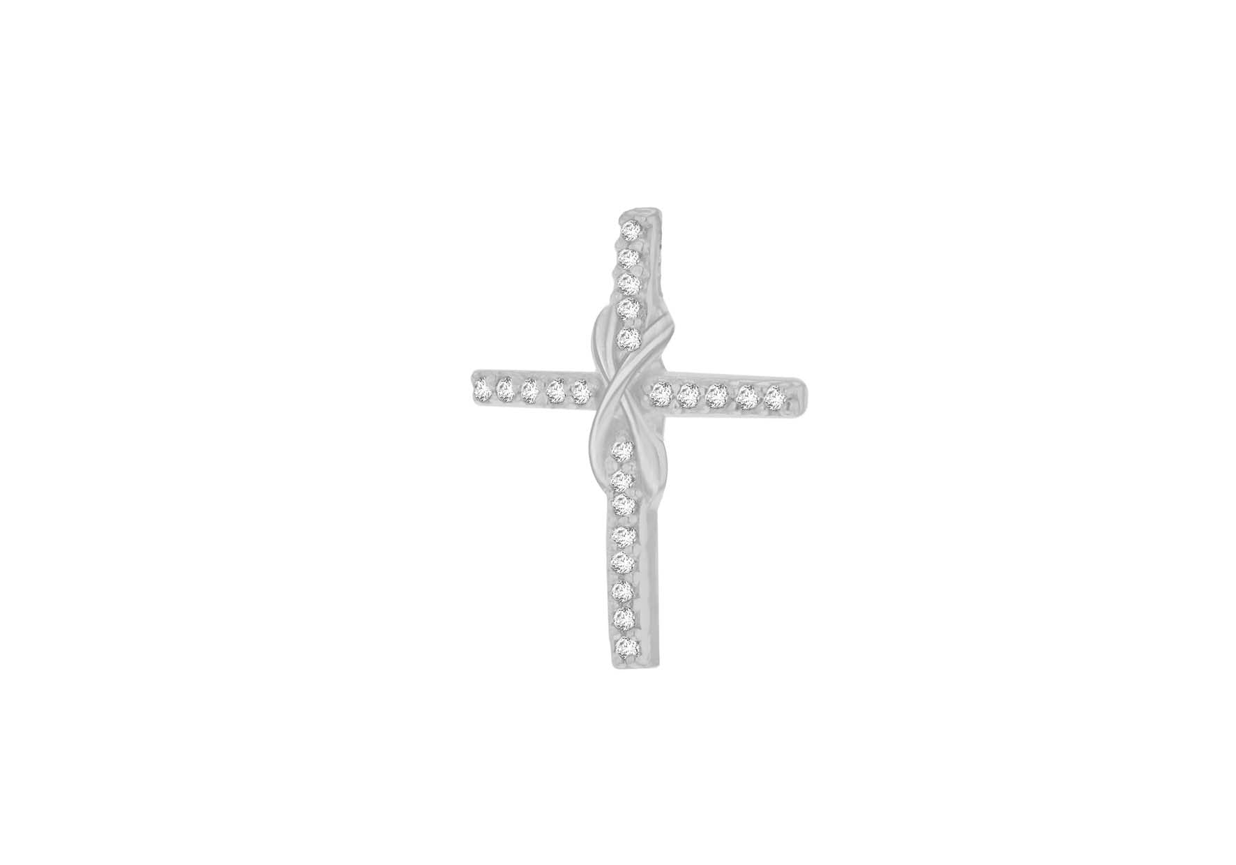 SILVER Zirconia SMALL Cross Pendant