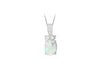 Sterling Silver Opal and White Zirconia Pendant