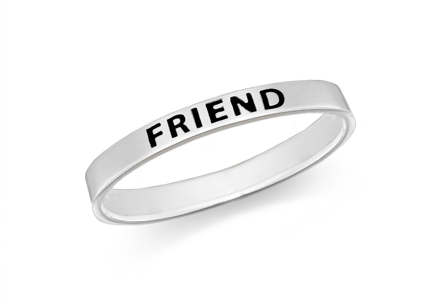Sterling Silver 'Strength' Message Band Ring