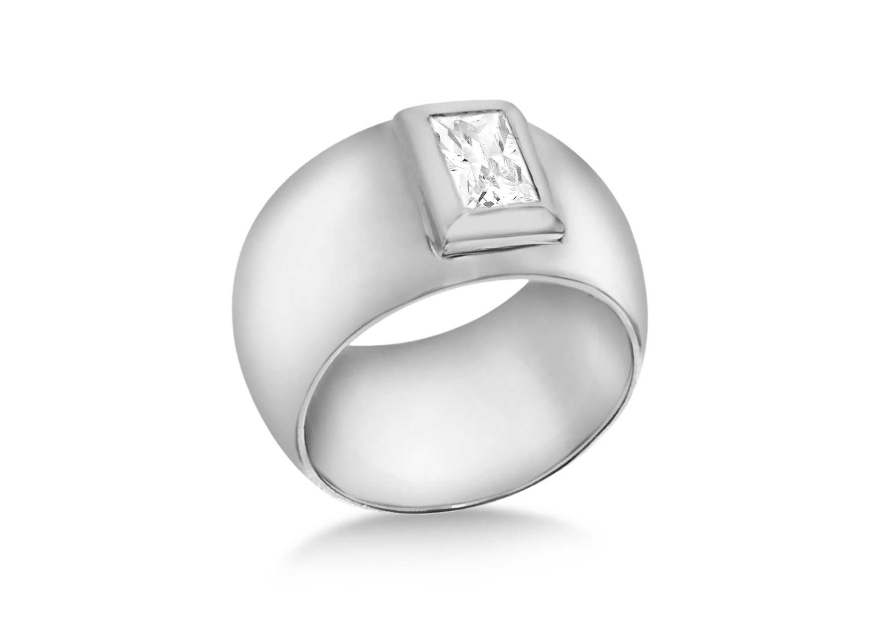 SILVER RS1813-80 Zirconia BAND Ring