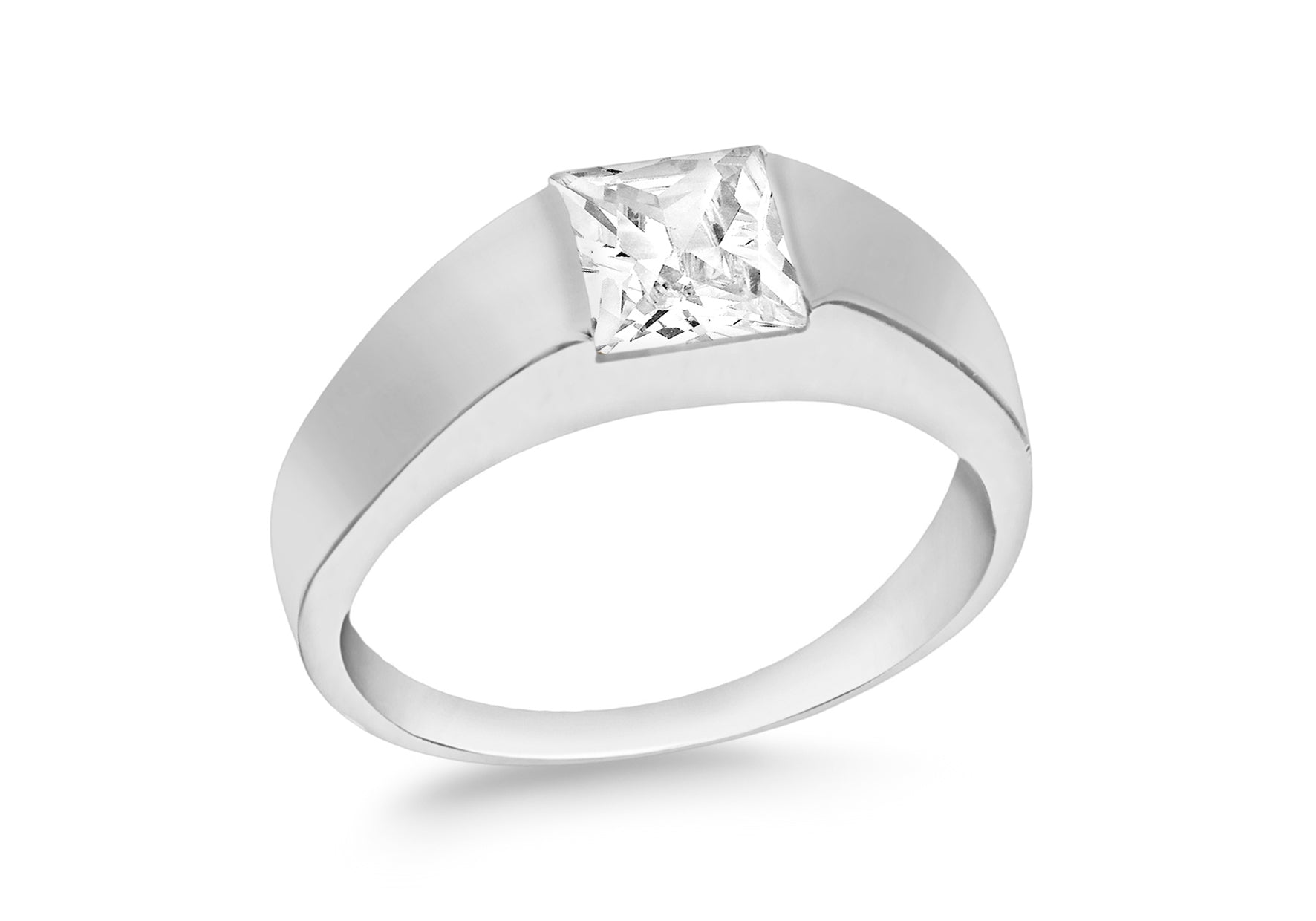 SILVER RET Zirconia Ring