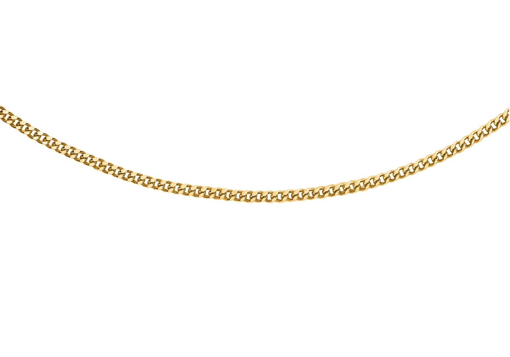Sterling Silver Gold Plated Curb Necklace Chain