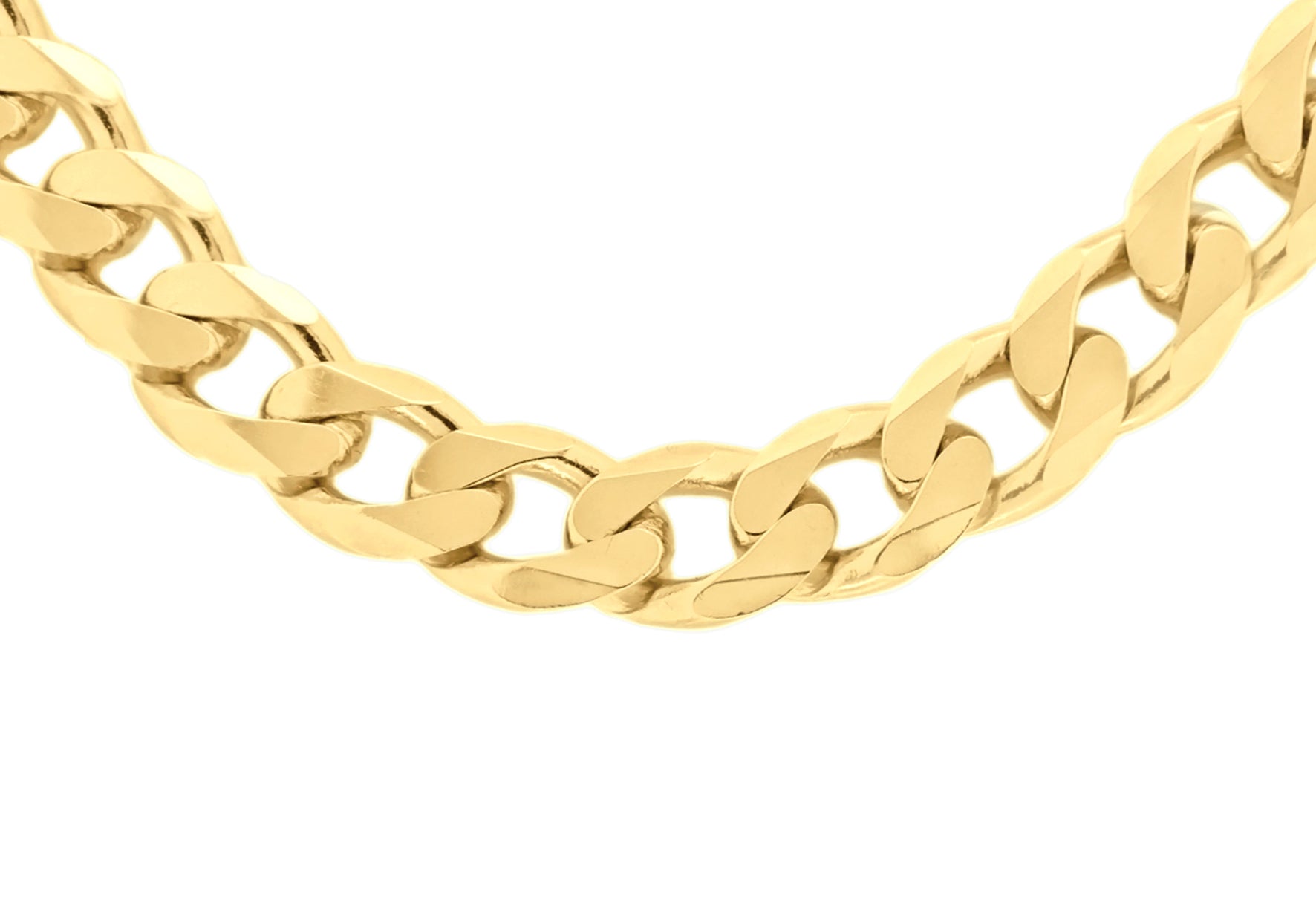 Sterling Silver Gold Plated Curb Necklace Chain