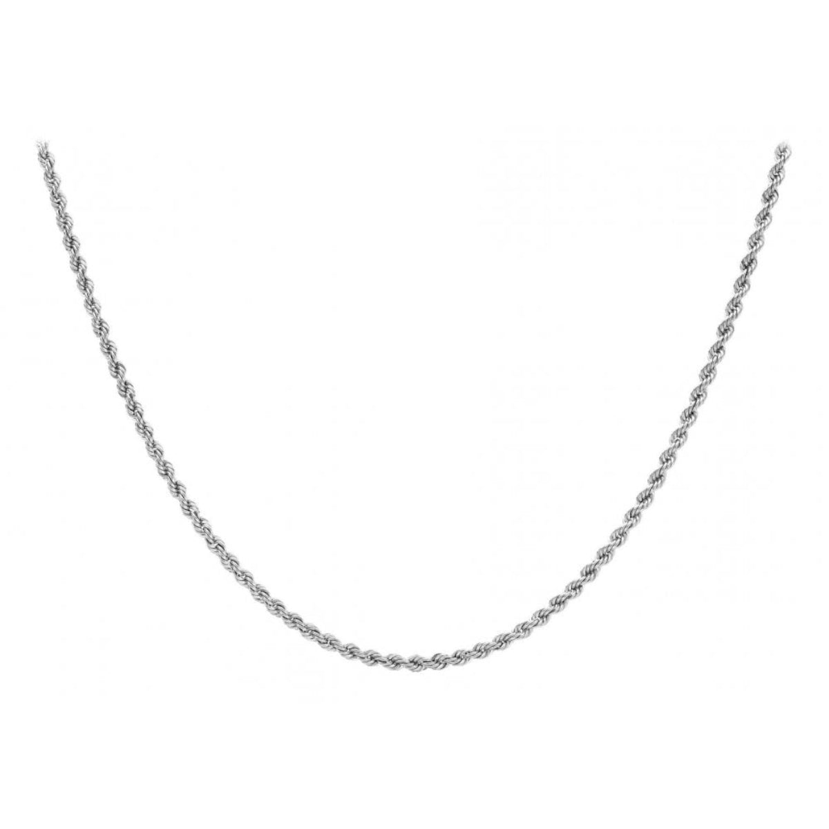 9ct White Gold 30 Diamond Cut Rope Chain