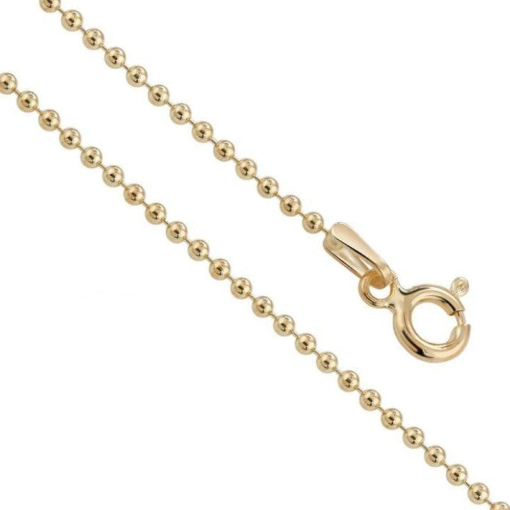 9ct Yellow Gold Fine Ball Chain Necklace