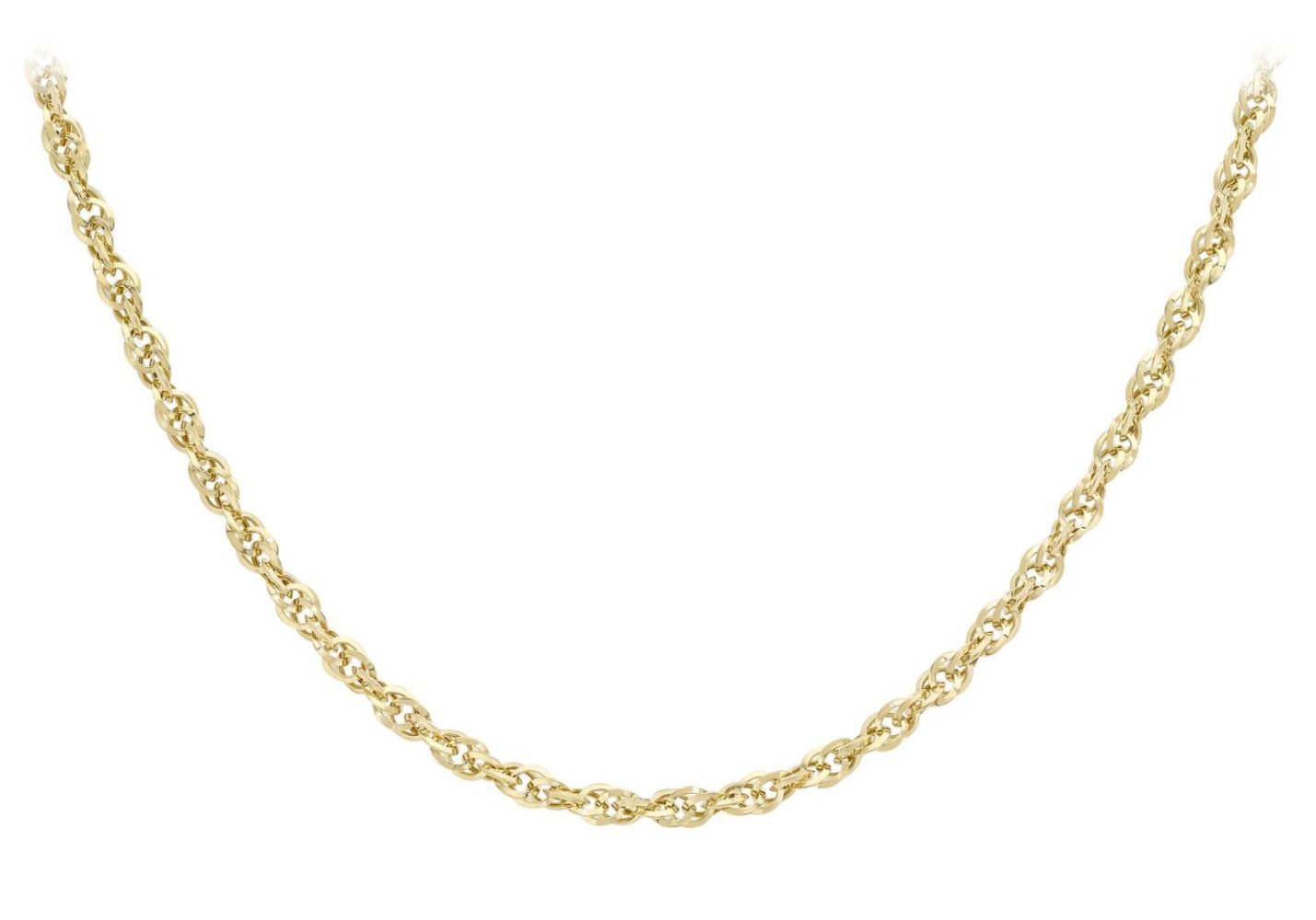 9ct Yellow Gold 60 Diamond Cut Prince of Wales Chain