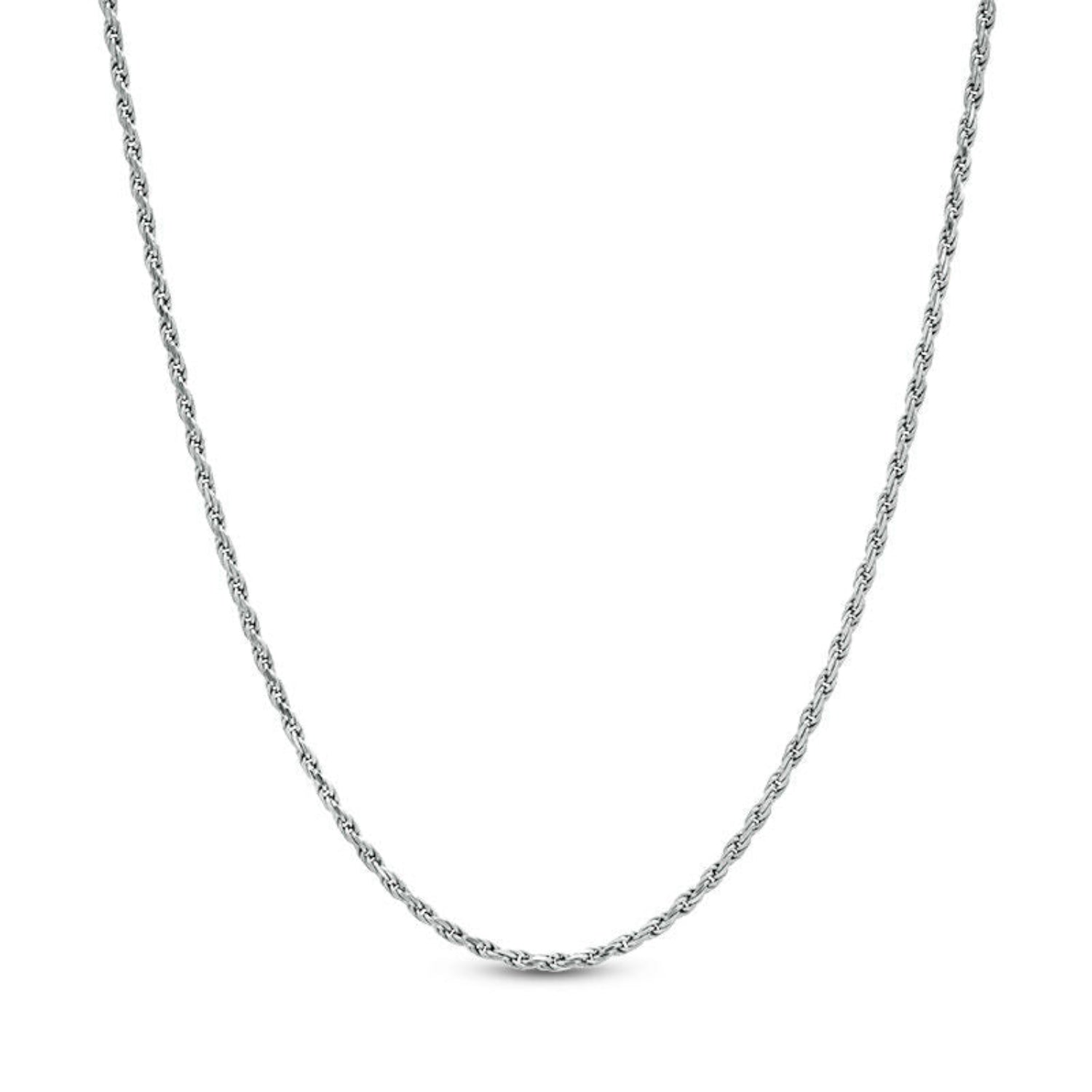 9ct White Gold 030 Slim Rope Chain Necklace