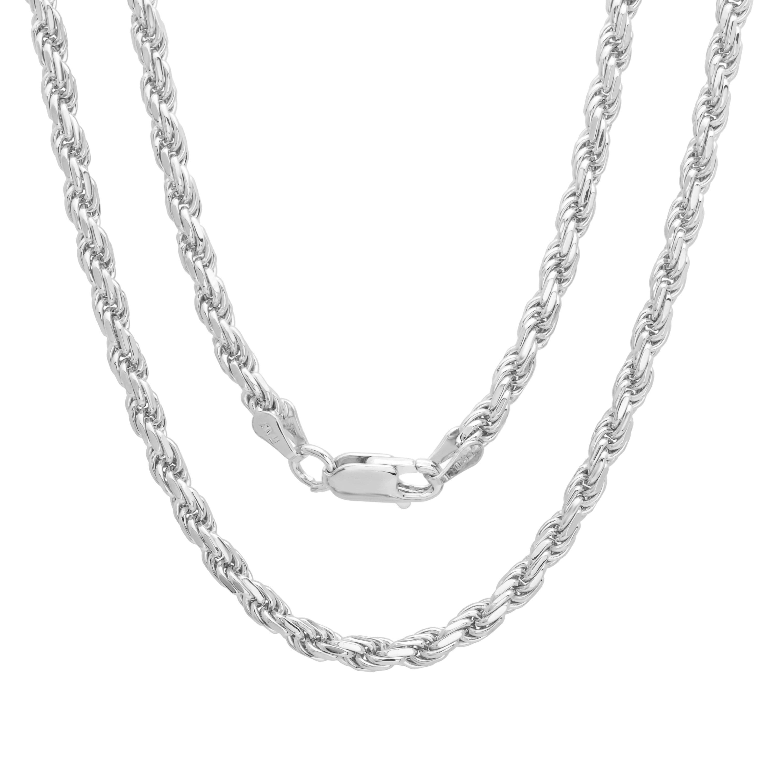 Sterling Silver Solid 100 Diamond Cut Rope Chain