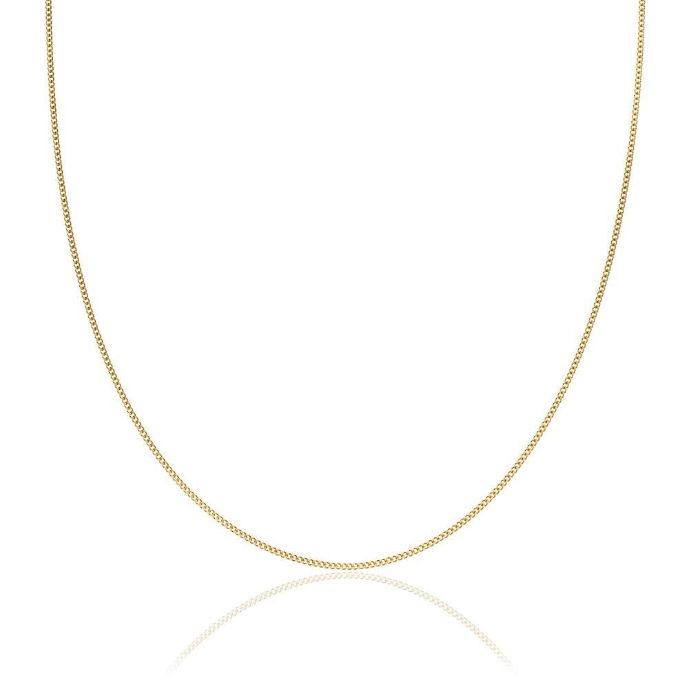 18ct Yellow Gold 30 Slim Diamond Cut Curb Chain