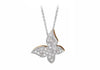 18ct White Gold 0.24ct Diamond Butterfly Necklace