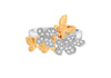 18ct Two-Tone Gold 0.18ct Diamond Butterfly Cluster Ring