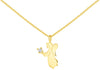 9ct Yellow Gold White Zirconia Angel Necklace