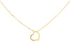 9ct Yellow Gold Open Heart Pendant Necklace