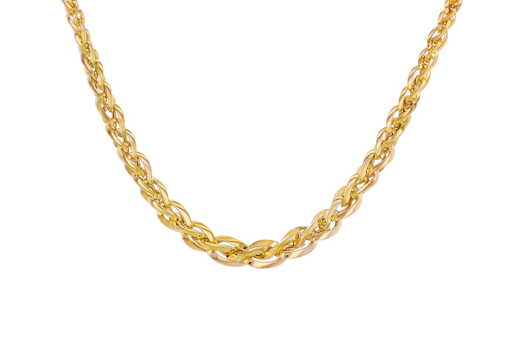 9ct Yellow Gold Oval Wreath Links Necklace