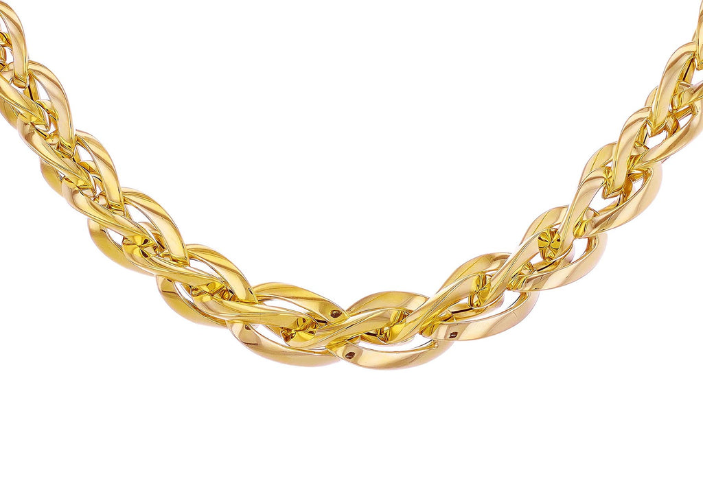 9ct Yellow Gold Oval Wreath Links Necklace