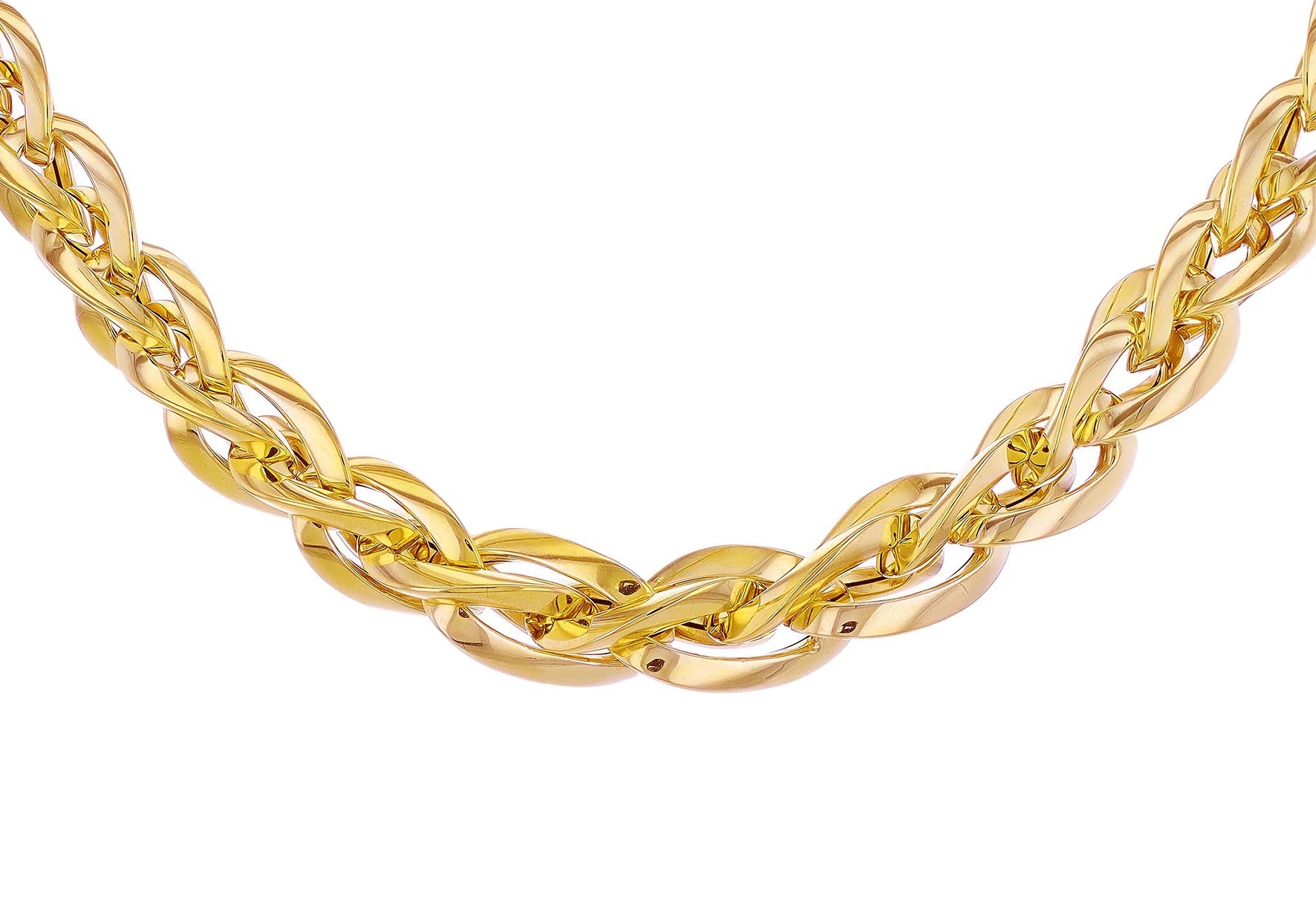 9ct Yellow Gold Oval Wreath Links Necklace
