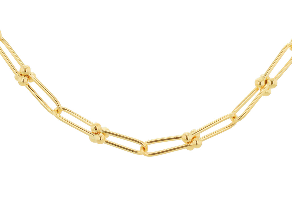 9ct Yellow Gold Nautical Paper Links Chain Necklace