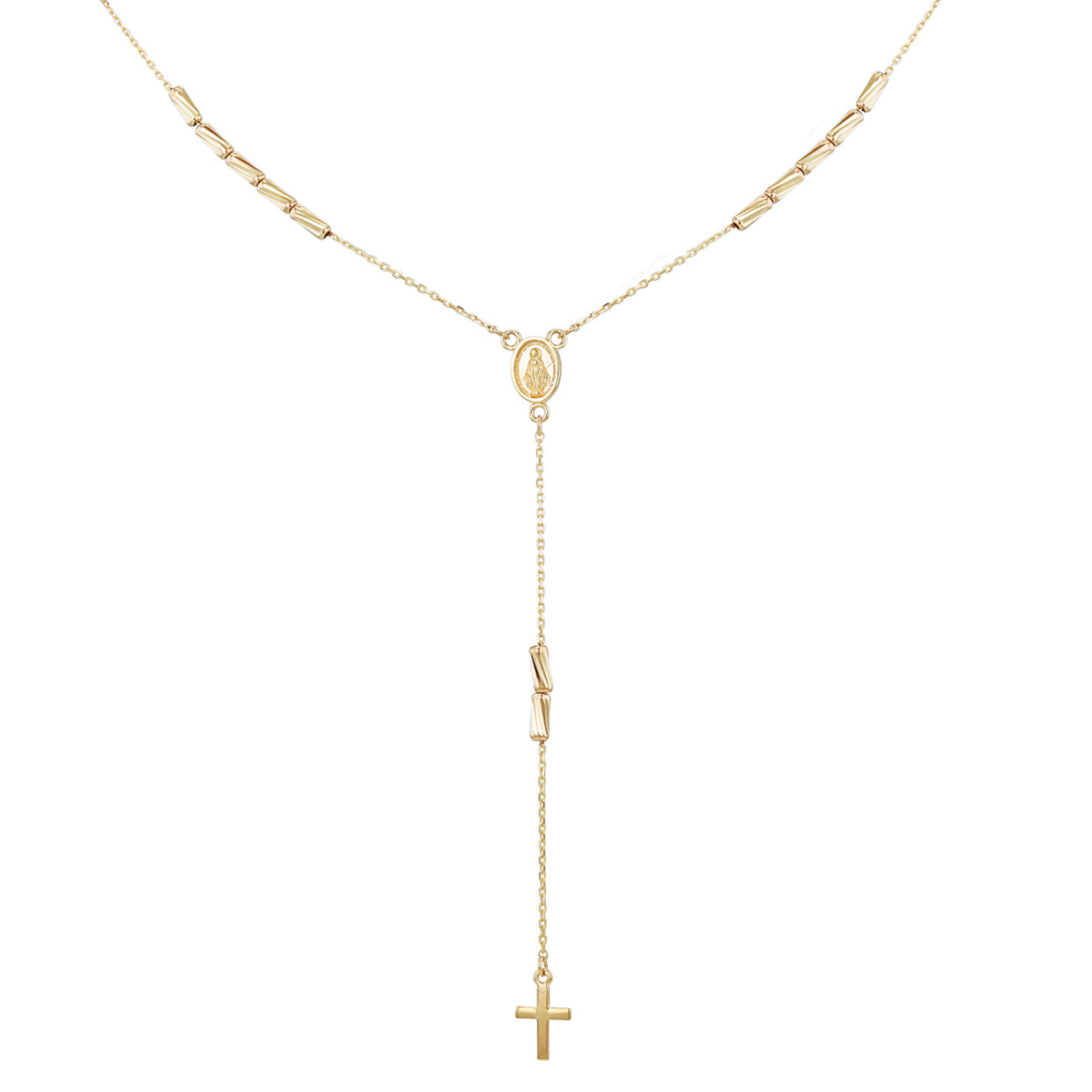 9ct Yellow Gold Rosary Pendant Necklet
