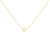 9ct Yellow Gold 0.005ct Diamond Set Black Annular Pendant Necklace