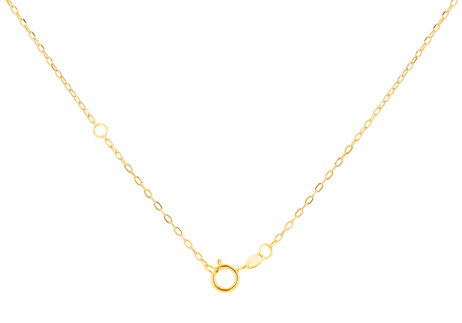 9ct Yellow Gold 0.005ct Diamond Set Black Annular Pendant Necklace