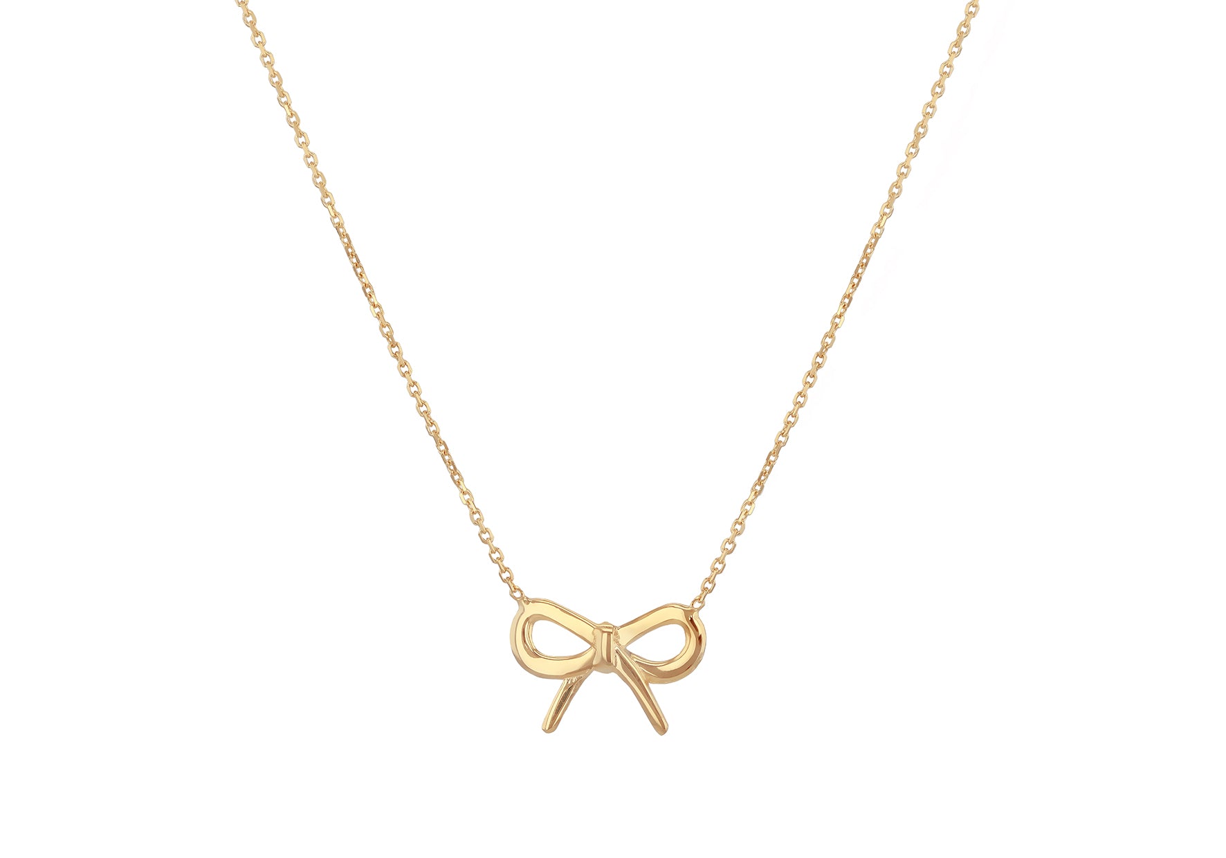 9ct Yellow Gold Bow Necklace