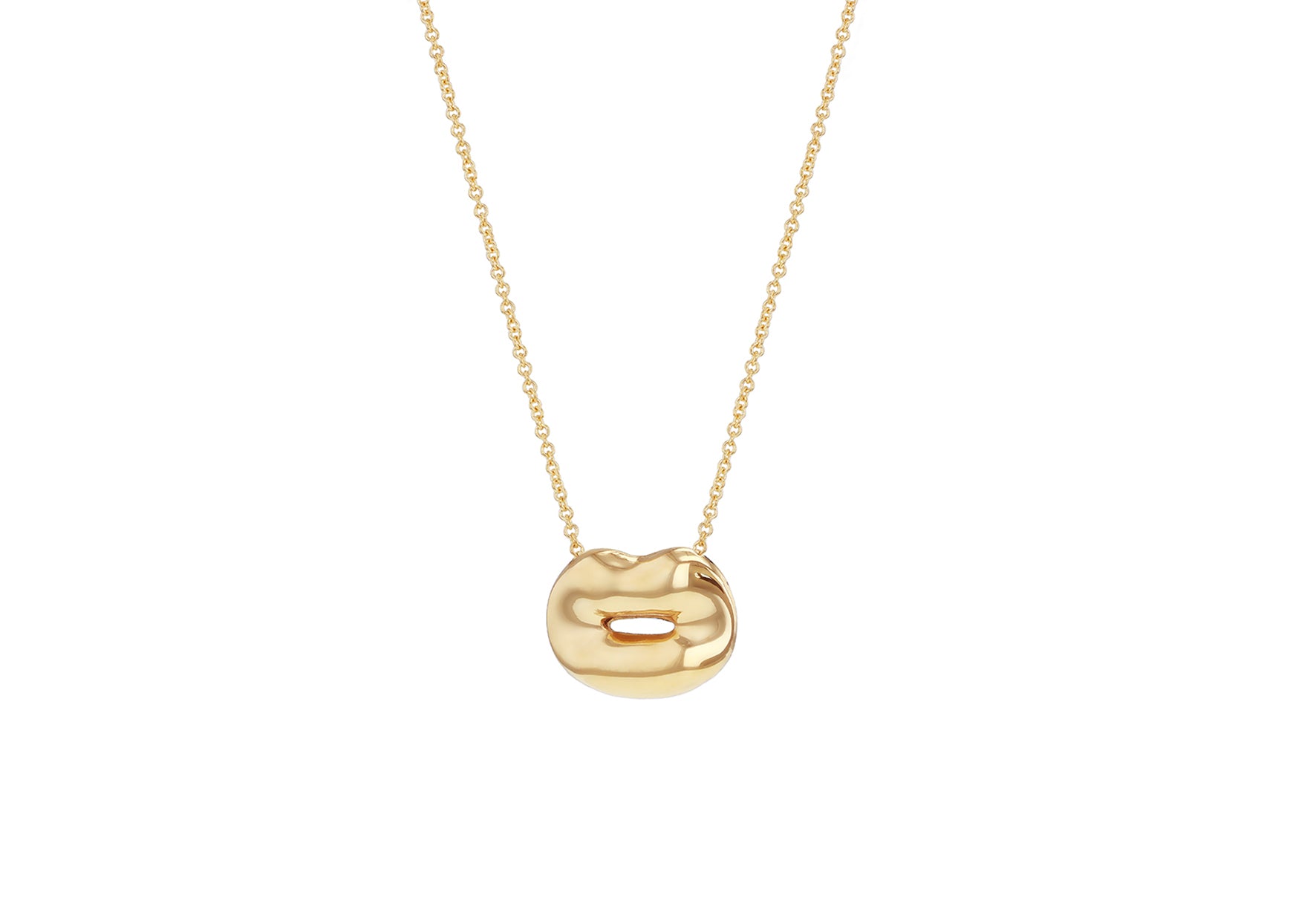 9ct Yellow Gold Lips Pendant Necklace